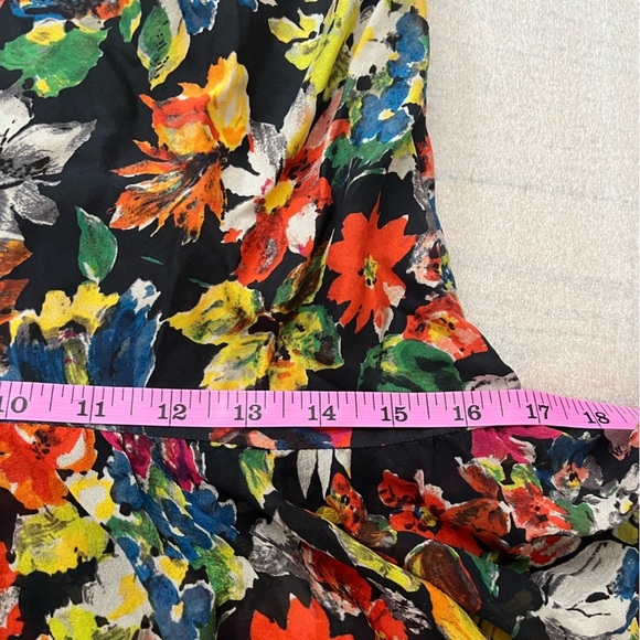 [US6]Mariella Burani Floral Sleeveless Deep V Silk Dress - Picture 4 of 8